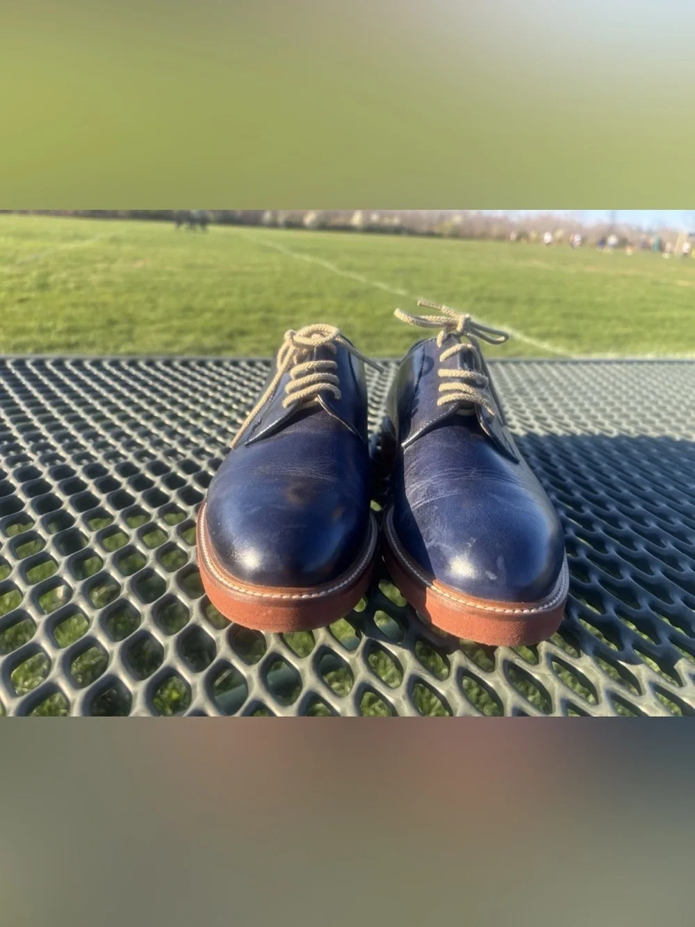 To Boot New York Joel Casual Oxfords Blue Leather Men's 8.5 Medium Made In Italy
